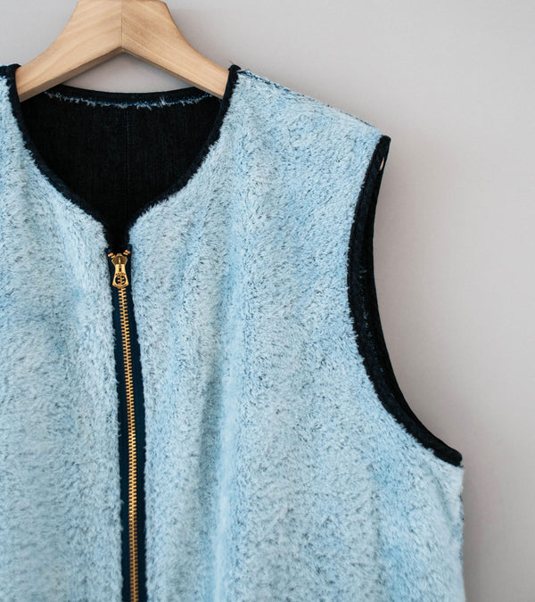 Awasa 'Denim Boa Reversible Vest' (Indigo Blue)