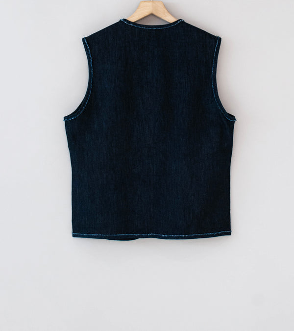 Awasa 'Denim Boa Reversible Vest' (Indigo Black)