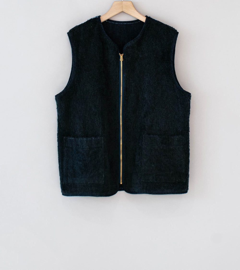Awasa 'Denim Boa Reversible Vest' (Indigo Black)