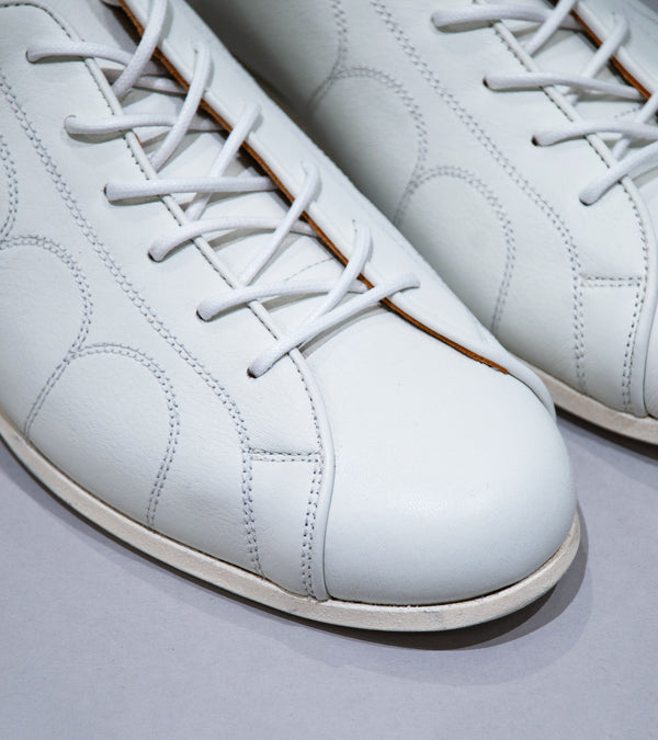 Reproduction of Found 'Italian Military Bicycle Shoe' (White Leather)