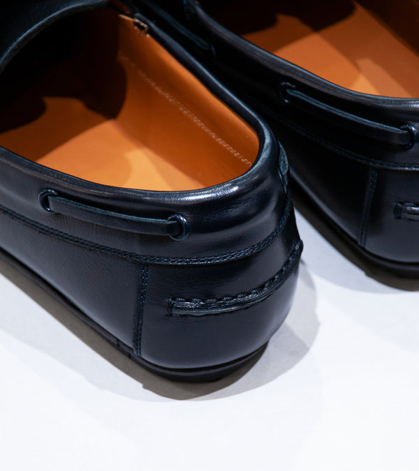 Reproduction of Found 'Italian Military Navy Deck Shoe' (Dark Navy Leather)