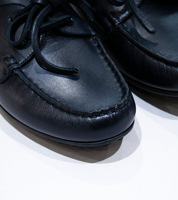 Reproduction of Found 'Italian Military Navy Deck Shoe' (Dark Navy Leather)