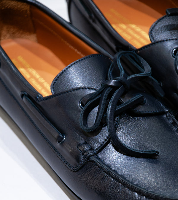 Reproduction of Found 'Italian Military Navy Deck Shoe' (Dark Navy Leather)