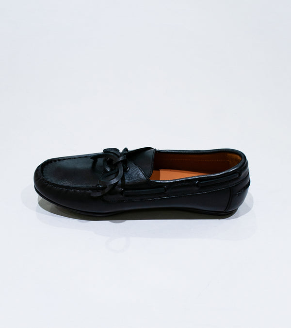 Reproduction of Found 'Italian Military Navy Deck Shoe' (Black Leather)