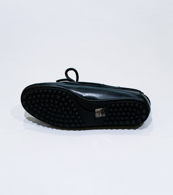 Reproduction of Found 'Italian Military Navy Deck Shoe' (Black Leather)