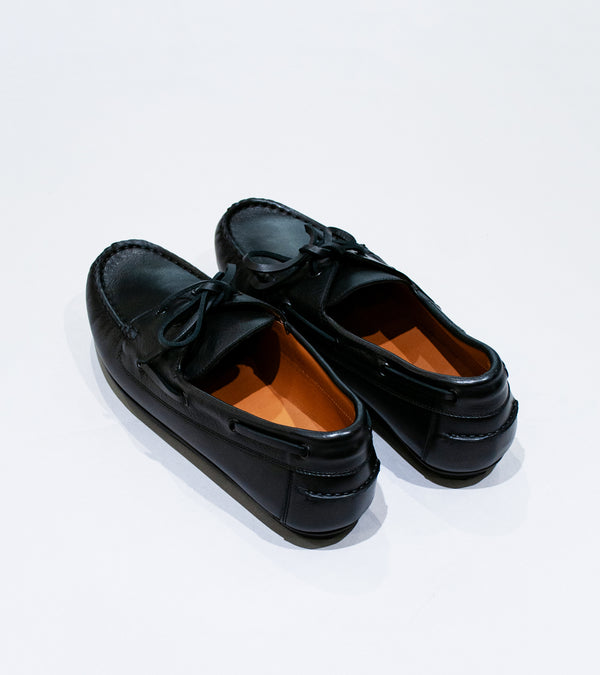 Reproduction of Found 'Italian Military Navy Deck Shoe' (Black Leather)