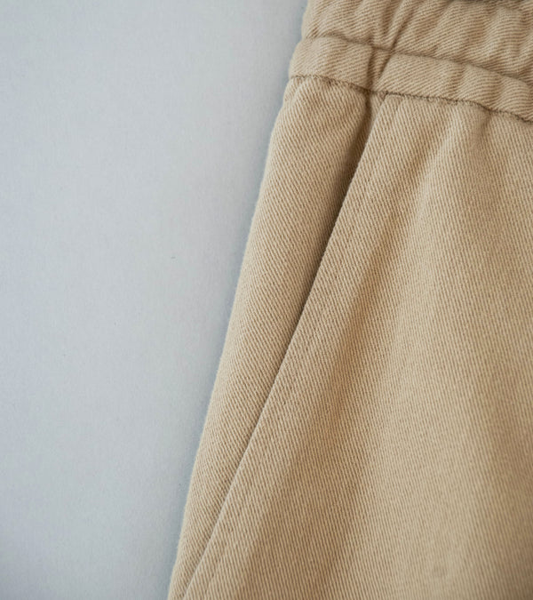 Awasa 'Hard Twist Cotton Twill Wide Easy Shorts' (Khaki)