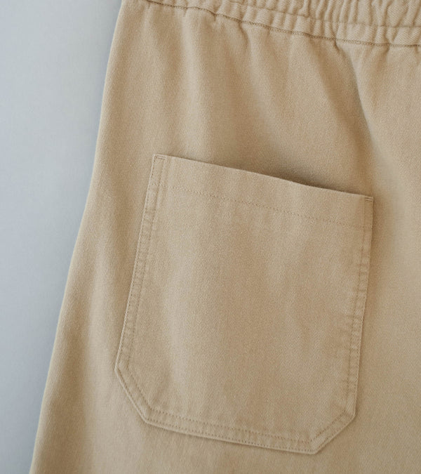 Awasa 'Hard Twist Cotton Twill Wide Easy Shorts' (Khaki)