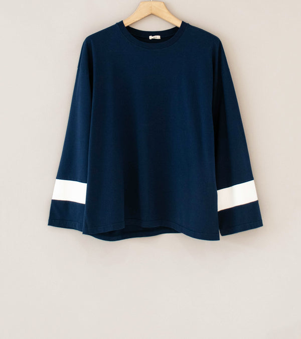 Awasa 'Panel Sleeve Comfortable T-Shirt' (Navy)