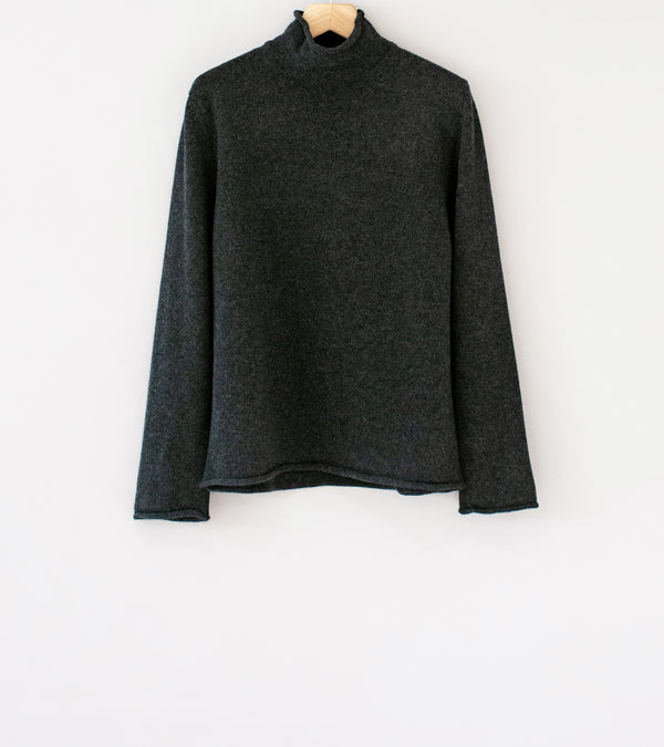 Evan Kinori 'Rollneck Sweater' (Charcoal Cashmere Lambswool)