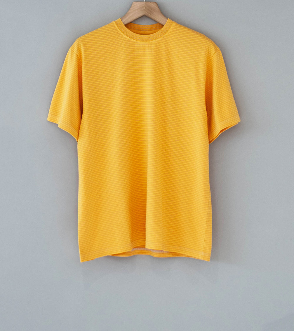 Yonetomi 'Garment Dyed Striped T-Shirt' (Yellow Light Gray)