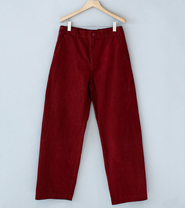 Arpenteur 'Lux Pant' (Red Garment Dye Moleskin)