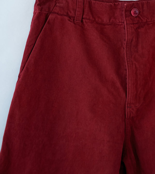 Arpenteur 'Lux Pant' (Red Garment Dye Moleskin)