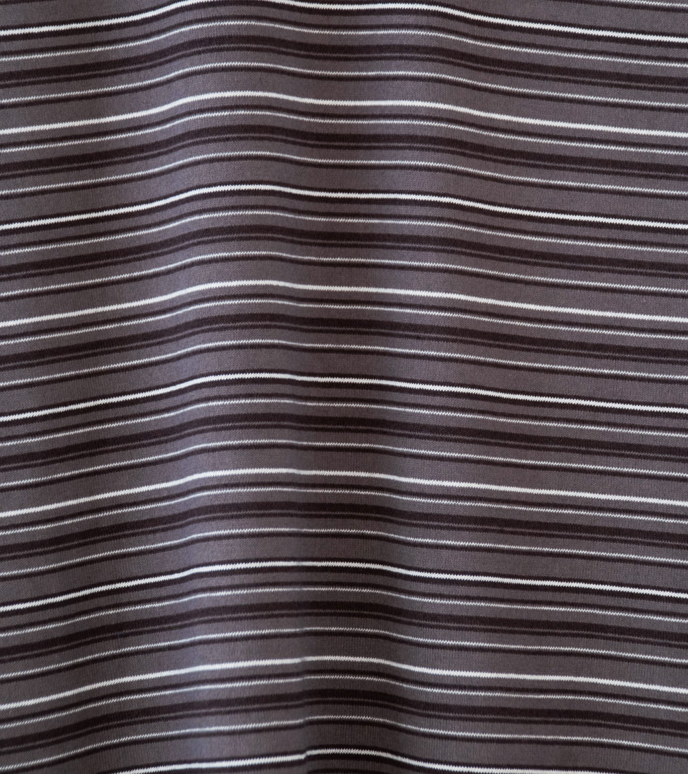 Yonetomi 'Garment Dyed Striped T-Shirt' (Gray White)
