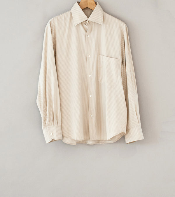 Stoffa 'Spread Collar Shirt' (Sand Stripe Fine Cotton Twill)