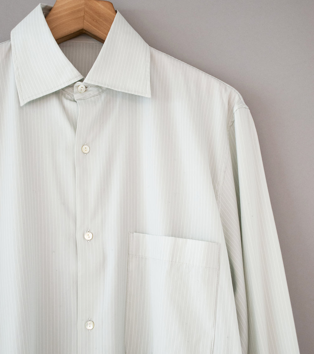 Stoffa 'Spread Collar Shirt' (Pearl Stripe Fine Cotton Twill)