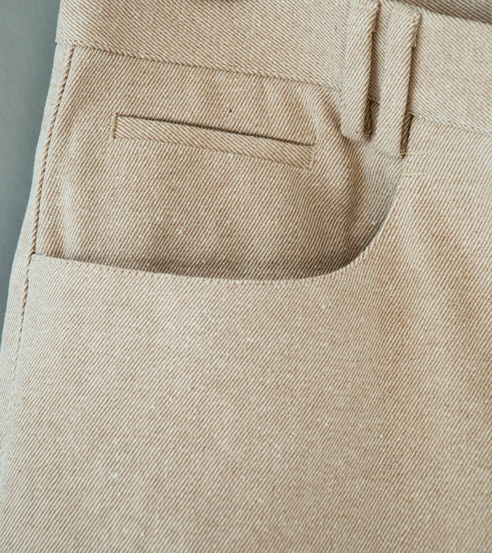 Stoffa '5 Pocket Washable Trouser' (Sand Upcycled Cotton Twill)