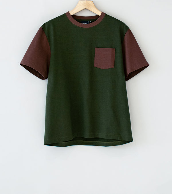 Buckets New York 'Pocket Tee' (Green Dark Brown Solid)