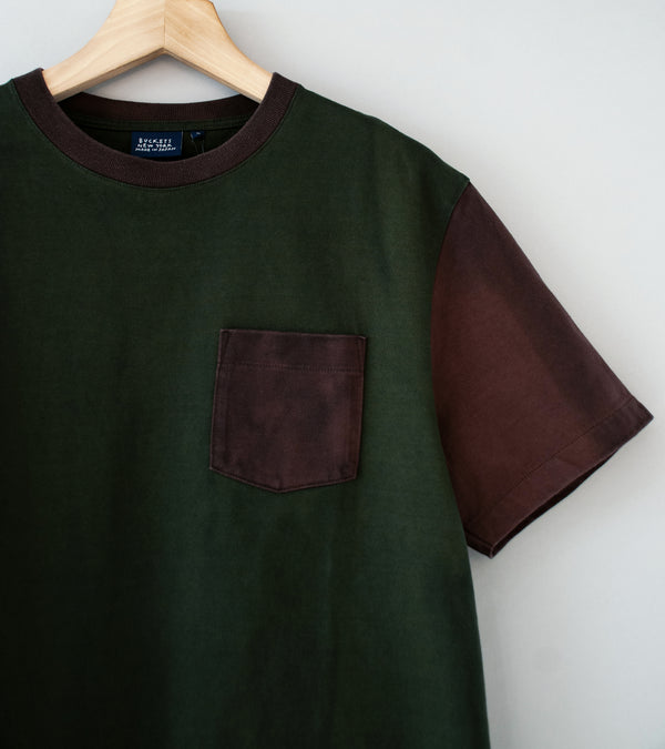 Buckets New York 'Pocket Tee' (Green Dark Brown Sumi)