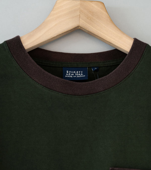 Buckets New York 'Pocket Tee' (Green Dark Brown Sumi)