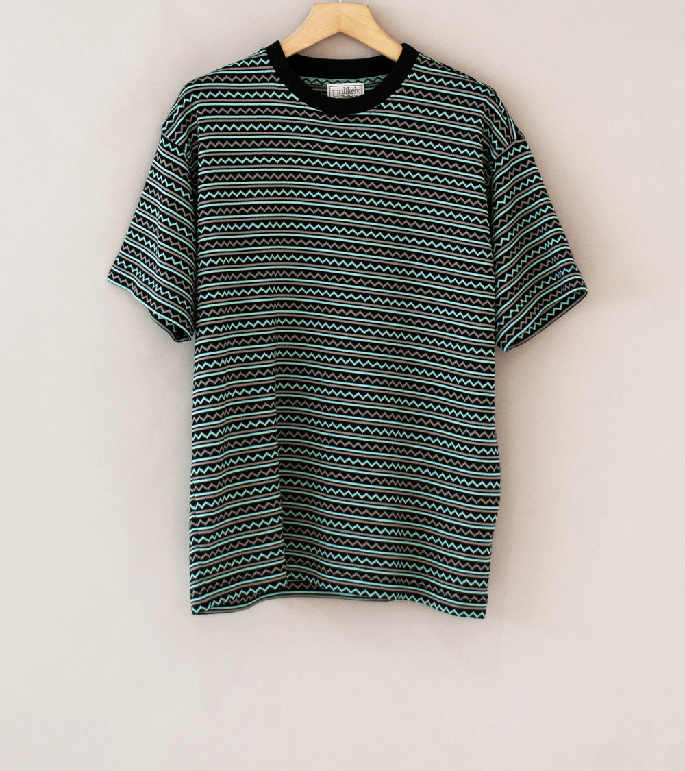 Unlikely 'Jacquard Knit Tee' (Black Turquoise)