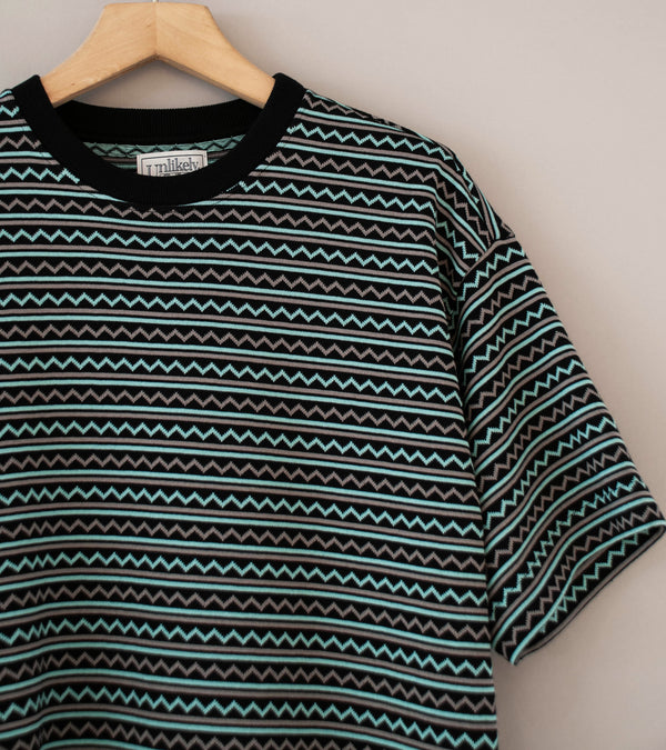 Unlikely 'Jacquard Knit Tee' (Black Turquoise)