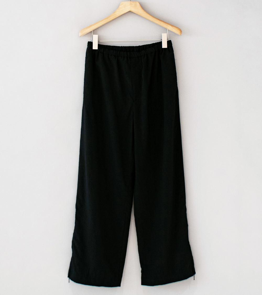 Awasa 'Nylon Silk Side Zip Warm Up Pants' (Black)