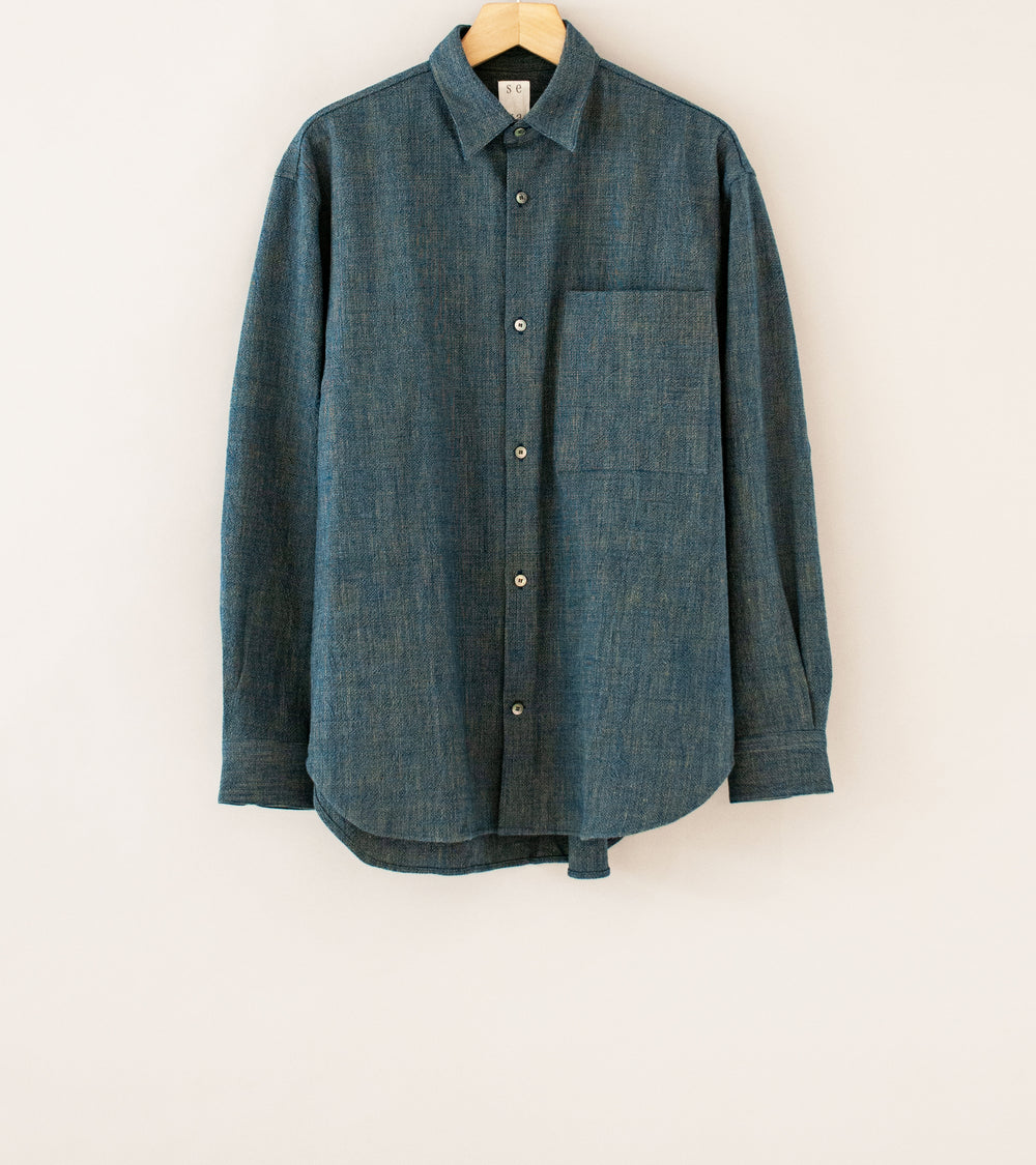 Seya 'Eternal Shirt' (Indigo Pomegranate Shuttle Weaved Cotton)