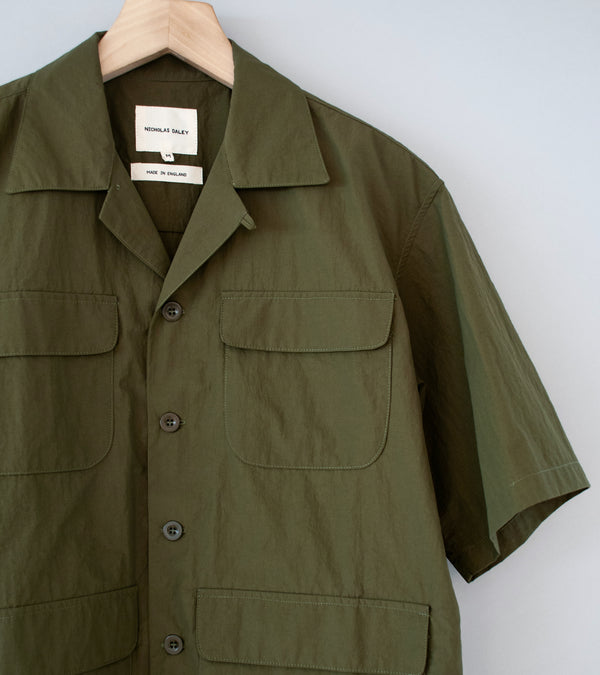 Nicholas Daley 'Aloha Shirt' (Olive Nylon Cotton)