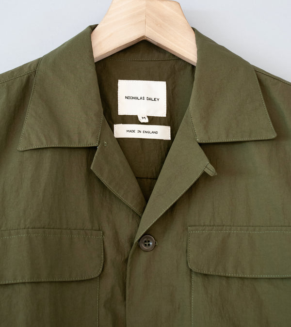 Nicholas Daley 'Aloha Shirt' (Olive Nylon Cotton)