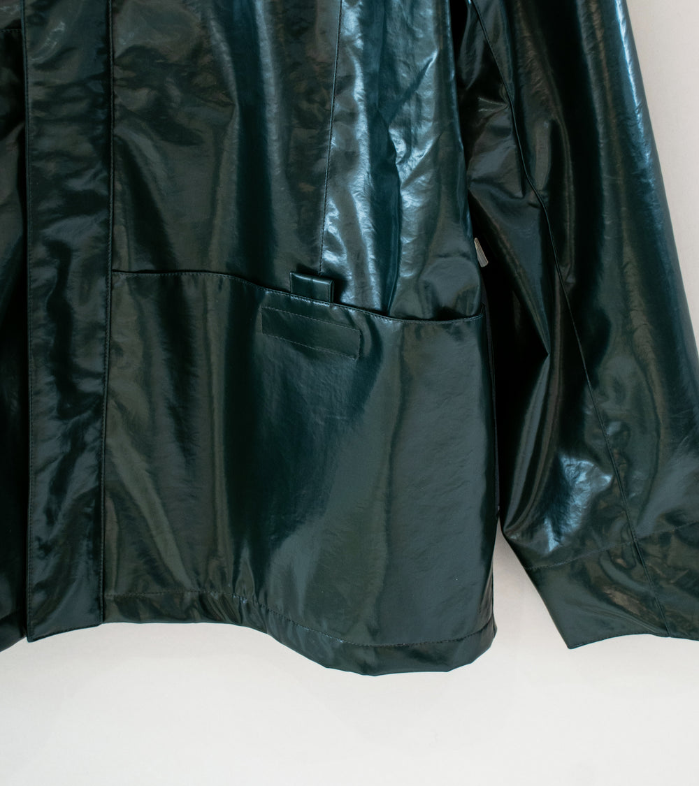 Sturla 'Tab Hooded Jacket' (Bottle Green Laminated Nylon Canvas)