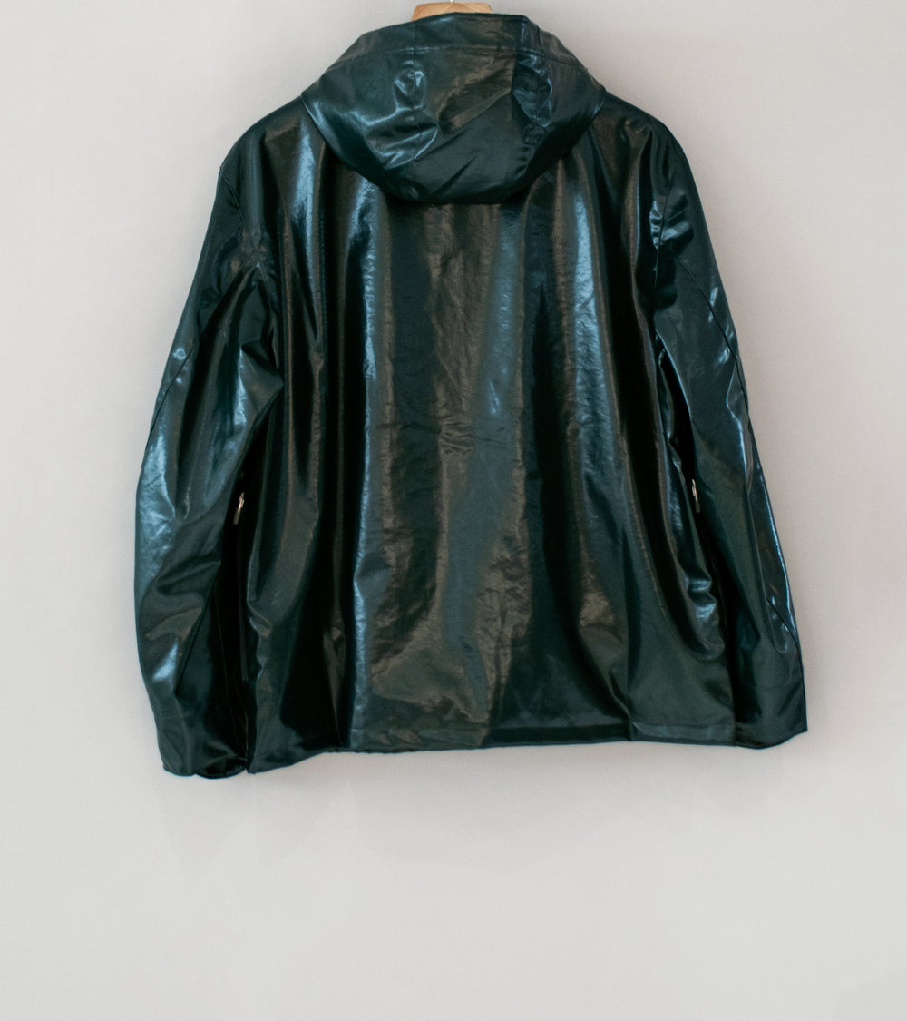 Sturla 'Tab Hooded Jacket' (Bottle Green Laminated Nylon Canvas)