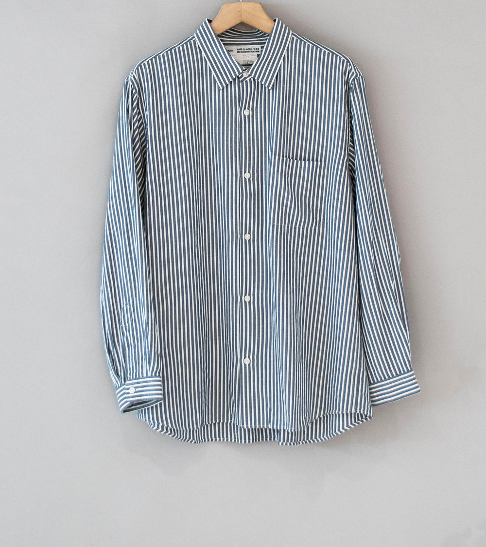 Yaeca 'Button Shirt Wide' (Navy Stripe)