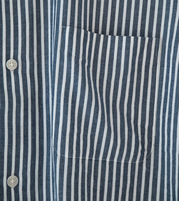 Yaeca 'Button Shirt Wide' (Navy Stripe)