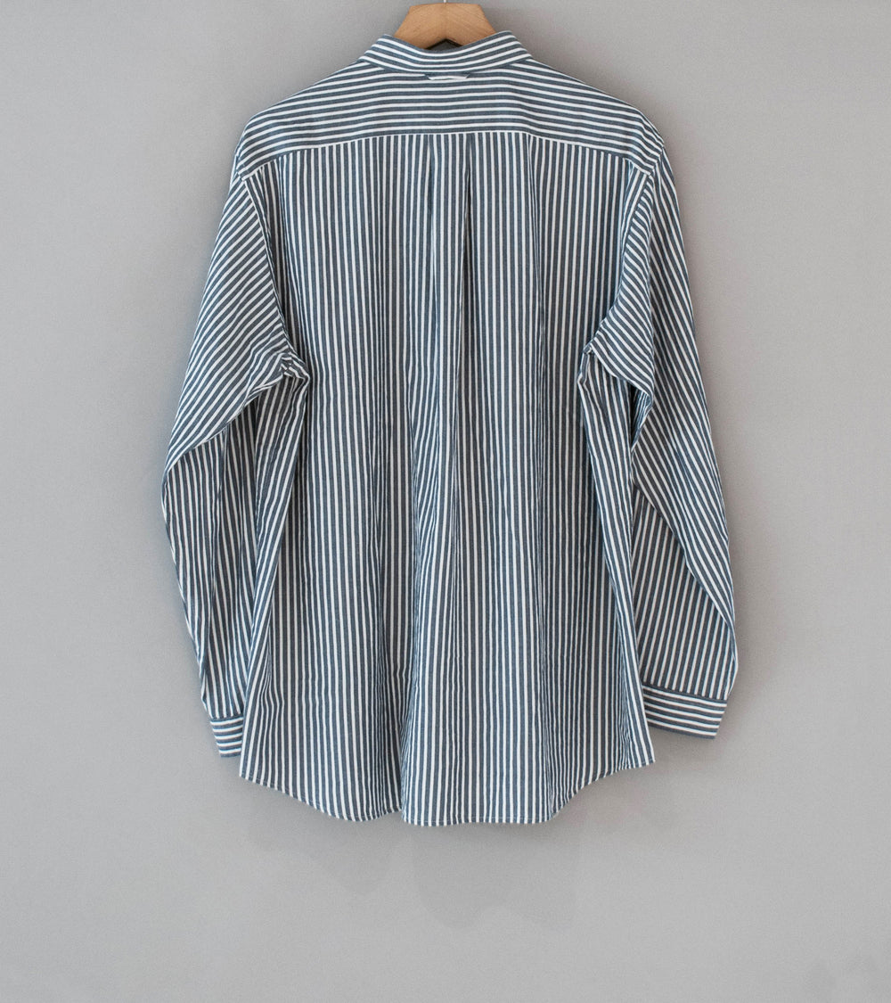 Yaeca 'Button Shirt Wide' (Navy Stripe)