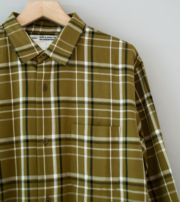 Yaeca 'Button Shirt Wide' (Olive Check)