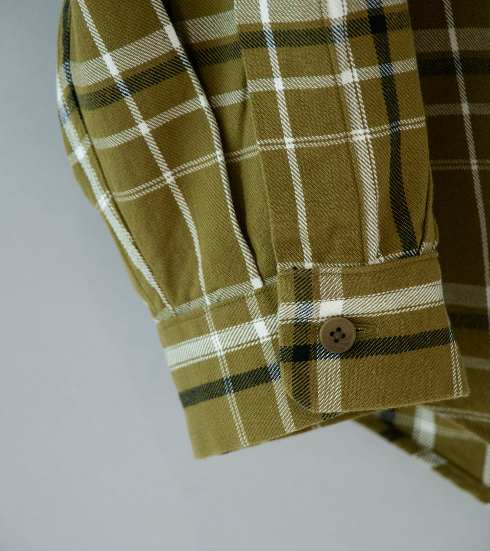 Yaeca 'Button Shirt Wide' (Olive Check)
