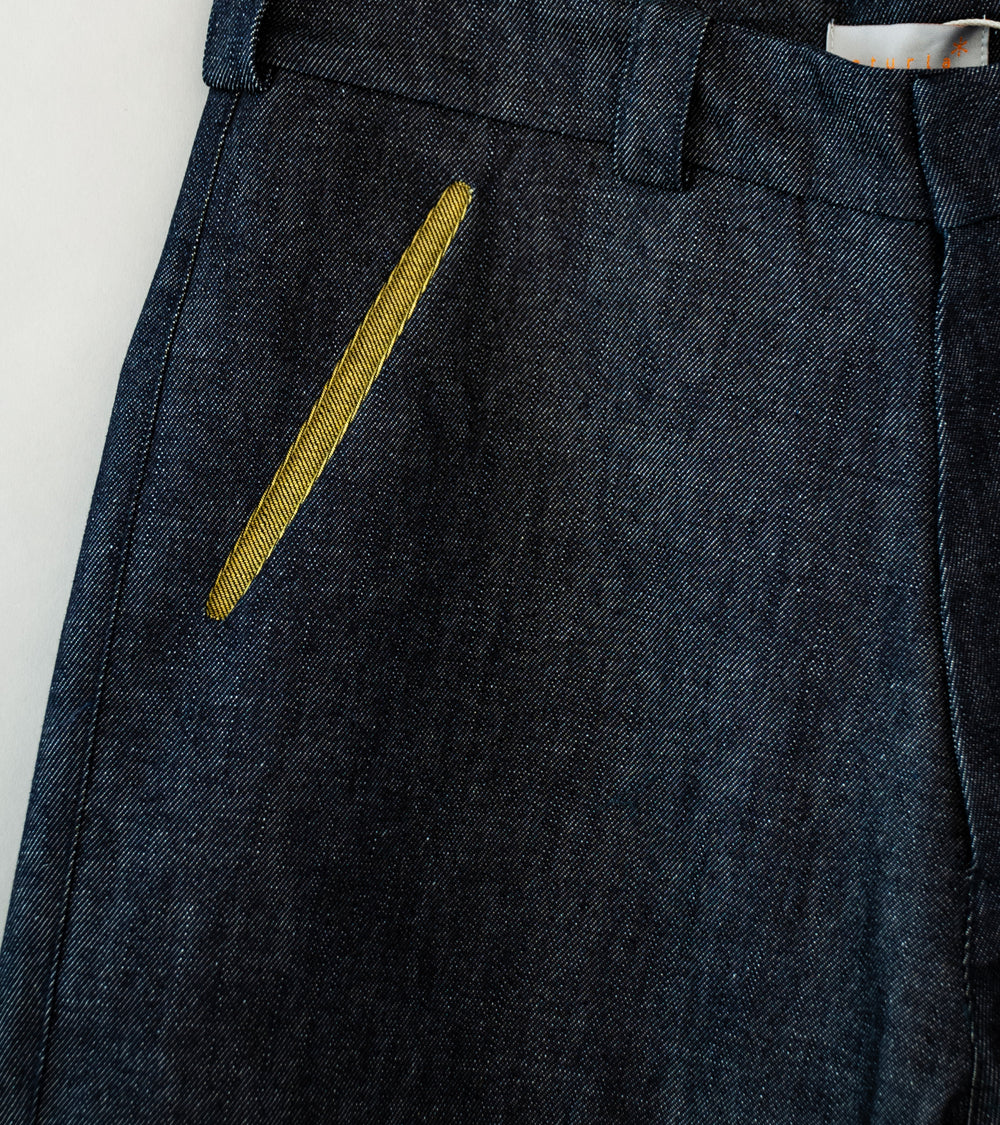 Sturla 'Transform Trousers' (Indigo Mustard Reverse Denim)