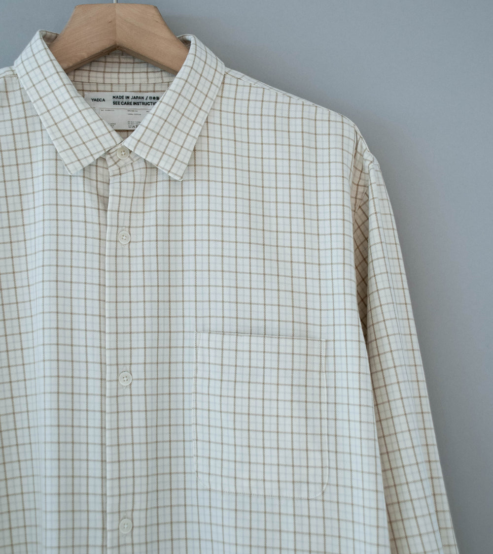 Yaeca 'Button Shirt Wide' (Brown Check)
