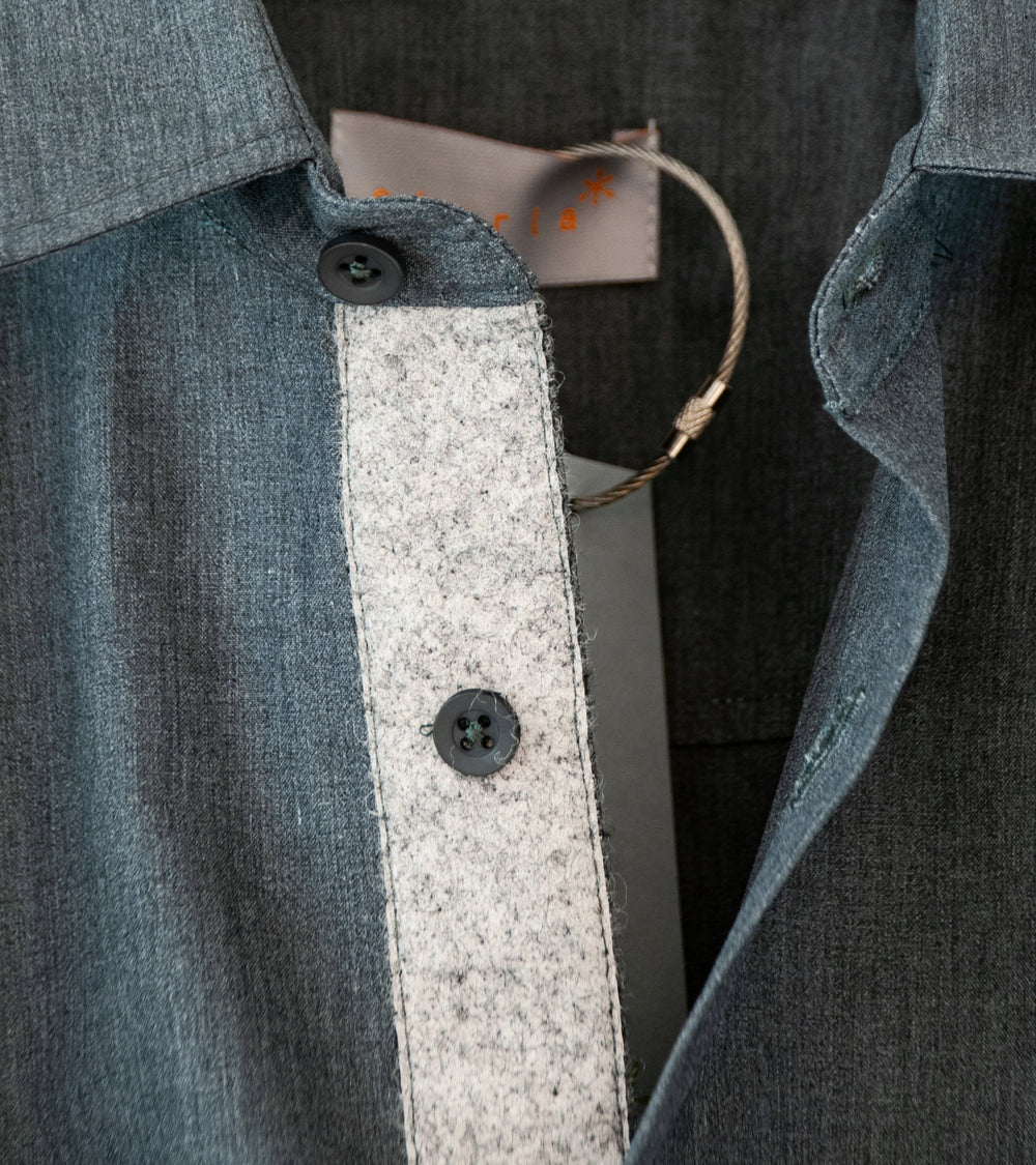 Sturla 'L/S Button Up Shirt' (Iron Gate Technical Cotton Canvas)