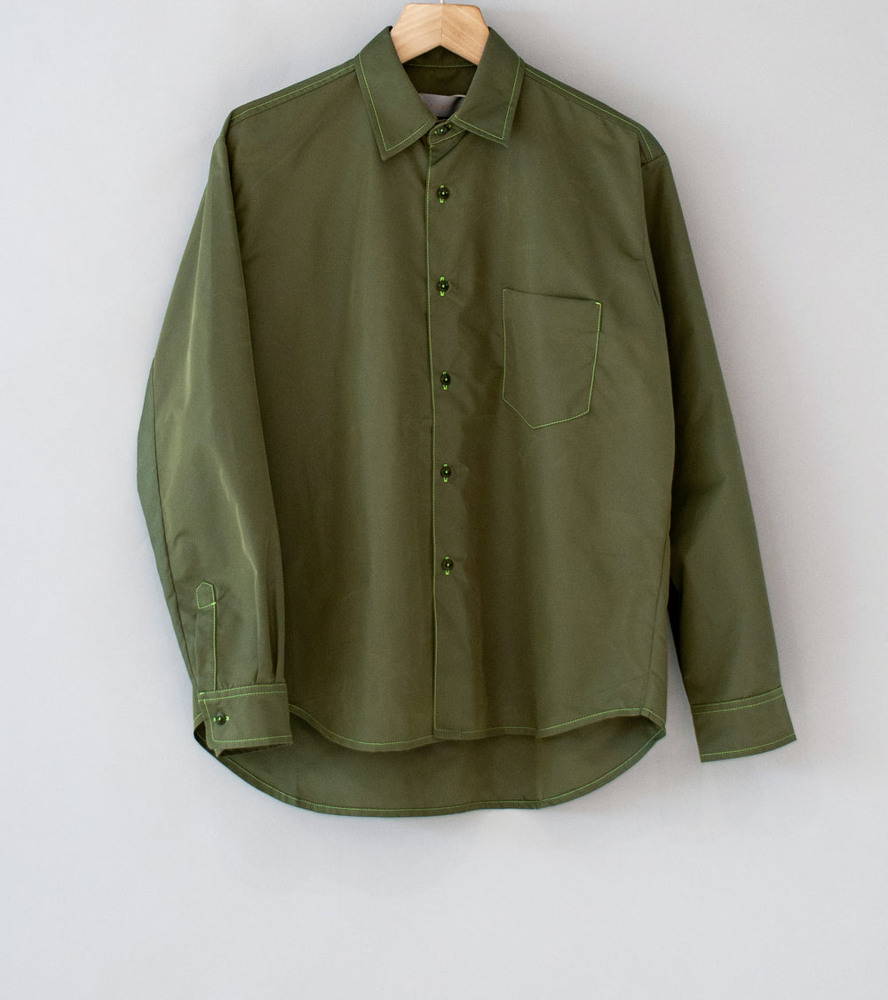 Sturla 'L/S Button Up Shirt' (Olive Shot Nylon)