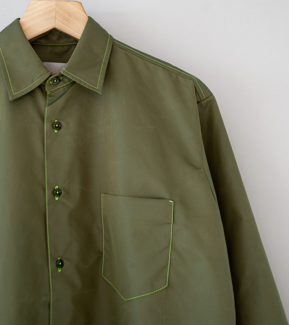 Sturla 'L/S Button Up Shirt' (Olive Shot Nylon)