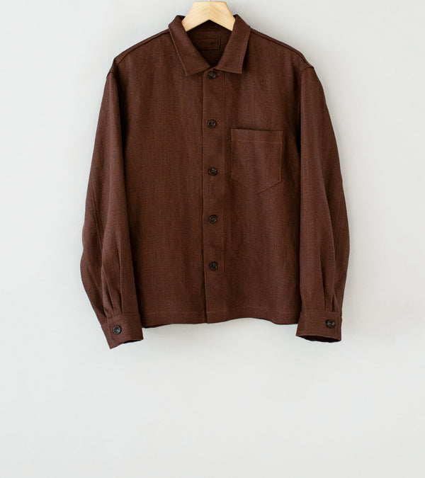 James Coward 'Travail Shirt' (Chestnut Belgian Linen)