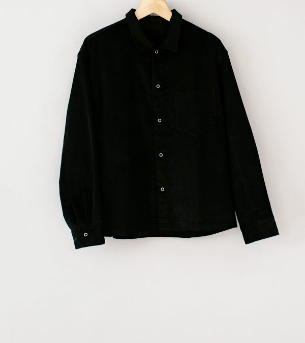 James Coward 'Workshop Shirt' (Black Corduroy)