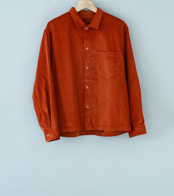 James Coward 'Workshop Shirt' (Rust Corduroy)