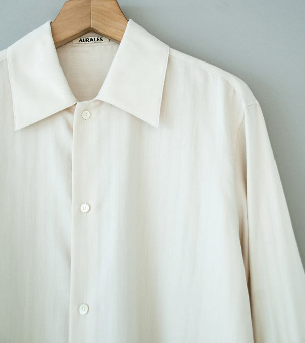 Auralee 'Cotton Cashmere Herringbone Shirt' (Ivory White)