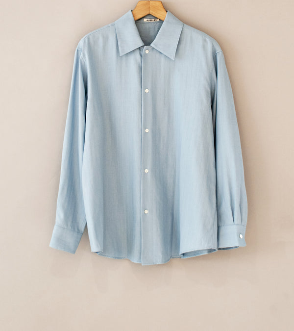 Auralee 'Cotton Cashmere Herringbone Shirt' (Light Blue)
