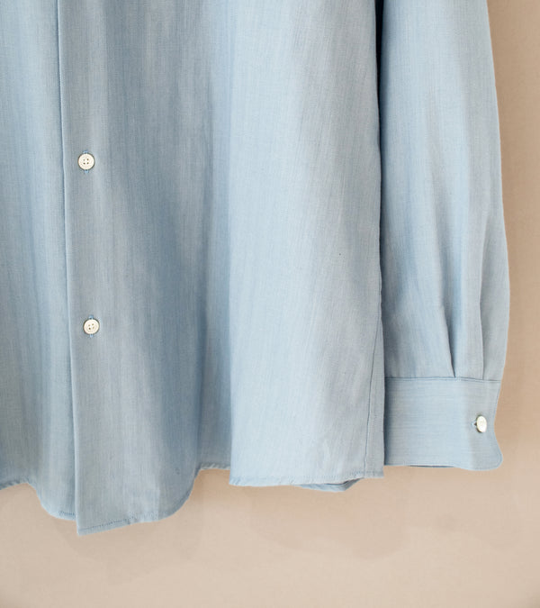 Auralee 'Cotton Cashmere Herringbone Shirt' (Light Blue)