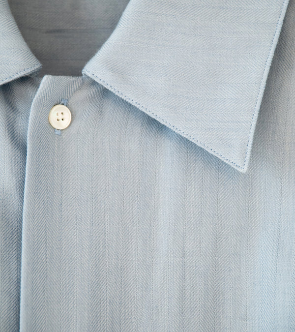 Auralee 'Cotton Cashmere Herringbone Shirt' (Light Blue)