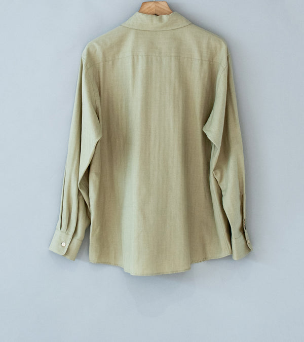 Auralee 'Cotton Cashmere Herringbone Shirt' (Light Khaki)